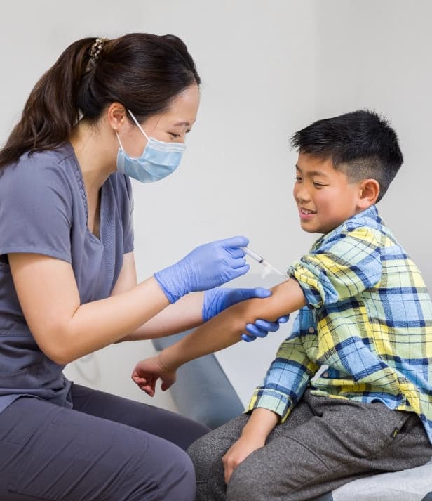 Child getting vaccinated